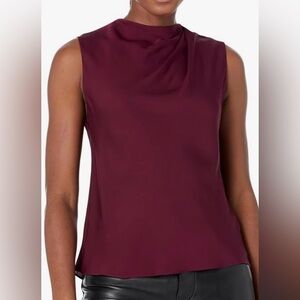 Vince Sleeveless Silky Shell Top - Wine